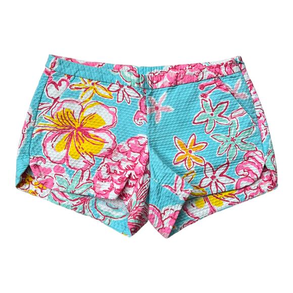 Lilly Pulitzer Adie Shorts in Breakwater Blue Lolita Cotton Side Zip Women's O - Picture 1 of 5